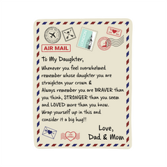 To My Daughter Loved (From Dad & Mom) – Sherpa Fleece Blanket